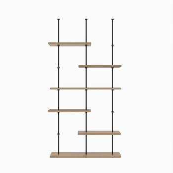 Wabi-sabi wind hanger hanging storage rack simple tea room decoration rack bar wall cabinet modern ceiling display display rack 3-pole combination length 80x depth 20x height 160cm