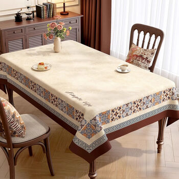Fantasy american tablecloth waterproof and oil-proof no-wash light luxury high-end coffee table tablecloth rectangular retro atmosphere tablecloth 120x180cm yalan star is with you for three meals and four seasons