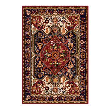 Fantasy thick imitation cashmere carpet retro ethnic style living room bedroom blanket sofa coffee table bedside blanket persian american carpet dazzling red carpet 140x200cm cashmere feel/encrypted thickening