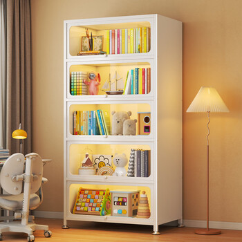 Tangji steel bookcase storage cabinet bookshelf vertical floor-standing integrated wall storage rack living room pain cabinet display cabinet