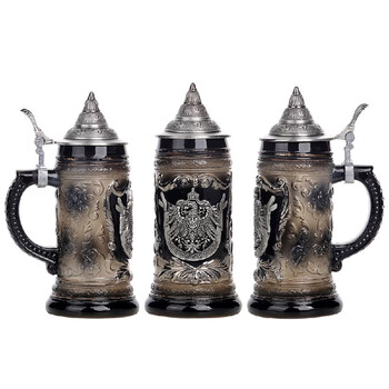 Yusenyi makes beer mug, black beer festival colored wine glass and water glass 1 purple black glaze eagle piece