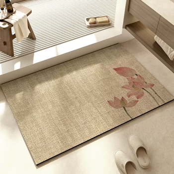 Yusenyi new foot mat bathroom floor mat high bathroom water-absorbent mat toilet non-slip soft mat grade special door chinese carpet lotus shengfu yixin upgraded antibacterial diatom mud (customized) contact customer service for price change returns not supported
