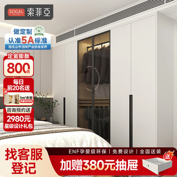 Sophia wardrobe whole house customized whole house package simple walk-in wardrobe bedroom overall space storage cabinet furniture customized 20 square meters customized cabinet (daisy series)