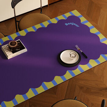 Fantasy color spelling style insulated table mat oil-proof, waterproof, anti-scalding, high-temperature resistant, high-end grape jam 90x150cm