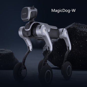 Magic atom magicdog-w robot dog wheel foot patrol robot chemical industry high-risk environment inspection infrared thermal imaging data real-time transmission high-speed movement precise obstacle avoidance magicdog-w pro-does not support secondary development
