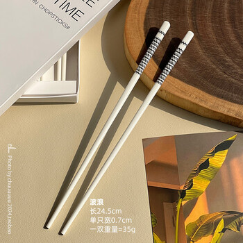 Tuojin ceramic chopsticks set for home new personal use high-value couple high temperature resistant one person and one chopstick tableware hepburn ceramic chopsticks - wave - 5 pairs