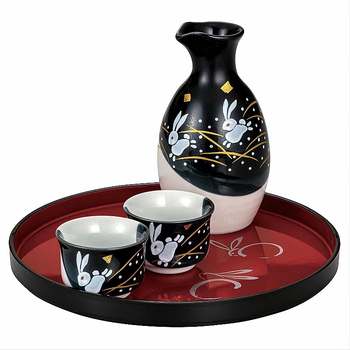 Yusenyi kutani-saki sake pot and wine glass hand-painted mountain cherry bird wine set white wine glass wine set style three