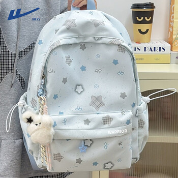 Warrior (warrior) high-looking and cute small fresh schoolbag female junior high school and high school students 2026 new large capacity student lightweight backpack blue blue single bag