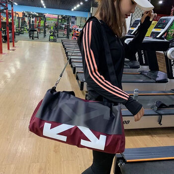 Ye yu short-distance travel bag men's handbag women's business trip large-capacity travel bag simple luggage bag waterproof fitness bag trendy new version/burgundy 2 upgraded version with dry and wet separation + independent shoe compartment