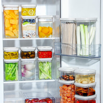 Sungsa plastic sealed jar refrigerator fresh-keeping jar grain storage jar rotating food tea jar transparent with lid small size 600ml