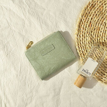 Hot selling retro small wallet female color short student wallet european and american small fresh folding simple literary buckle green 11*9*2