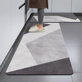 Fantasy kitchen household floor mats, carpets, non-slip, oil-proof and waterproof mats, wipeable, washable, stain-resistant foot mats, door mats, blowing shadow 70x120cm