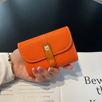 Woodpecker (tucano) genuine pickup bag for women first layer cowhide 2026 new large capacity wallet two-in-one women's id coin purse orange (first layer cowhide)