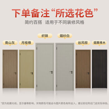 Bedroom wooden door custom paint-free interior door composite door 2024 new bedroom door 2p61 single door six colors optional