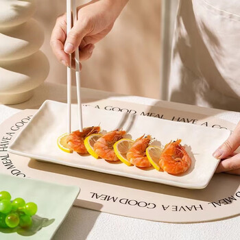 Persson cream-style fish plate household ceramics 2024 new internet celebrity steamed fish plate high-end milk yellow 12 inches 1 piece