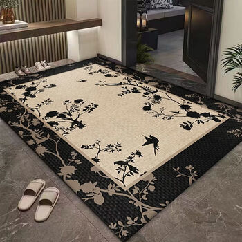 Fantasy high-end entrance door floor mat, entrance foot mat, entrance carpet, entrance door, outdoor home entry door mat, lily of the valley 200*300cm upgraded belgian velvet