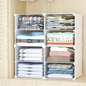 Yong huan's shelves in the wardrobe, layered partitions, built-in storage cabinets, compartment brackets, storage racks, milky white 1 column 2