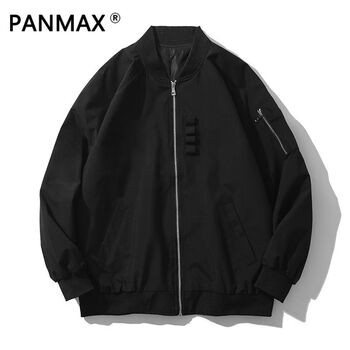 Panmax american baseball jacket men's fashion new trendy brand bomber jacket loose and versatile casual jacket black xl recommended 130-145 catties