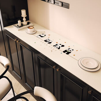 Fantasy sideboard mat, tv cabinet table mat, can be cut into rectangular tablecloth mat, round belly bear, custom size (contact customer service).