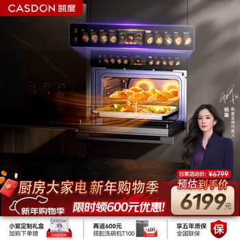 Casdon yang mi endorses dual hot air embedded micro steaming and baking all-in-one machine 19-inch large color screen 2025 new steaming oven sr52fdf24-tr pro