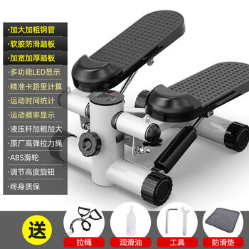 Stepper silent pedal stepper in-situ mountaineering pedal home twist machine multifunctional sports fitness equipment classic model - black extra large non-slip pedal - comes with lubricating oil + tools + pull rope + mat