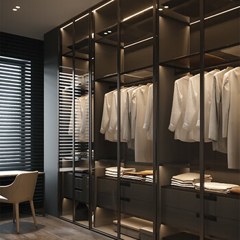Zhong zhang guan chengdu's overall door-to-top wardrobe custom-made modern light luxury villa glass door cloakroom custom-made whole house furniture appointment measurement/design installation with doors and cabinets