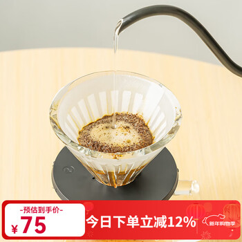 Taimo high borosilicate glass iced coffee filter cup hand brewed coffee filter cup household coffee pot filter high borosilicate glass no. 01 - standard version black