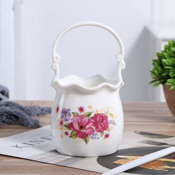 Yusenyi tiantian ceramic flower basket desktop storage tube fruit knife, fork, chopsticks, spoon storage box tableware 10