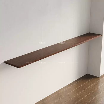 Yusenyi walnut color solid wood one-word partition bookshelf suspended living room storage long laminate wall-mounted wall storage shelf length 80x width 20x thickness 2.7cm walnut color double-sided paint