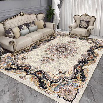 Jun yuexi living room carpet light luxury high-end no-wash 2025 new french retro persian style sofa coffee table blanket american large persian elegant style 01 200cm*300cm cm (thick plush style)
