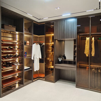 He jiagong's whole house customized stainless steel wardrobe door to top wardrobe bedroom tatami glass door rock slab