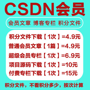 Csdn super member unlocks paid article columns, points file download, paid zip resource download, points file download 1 time