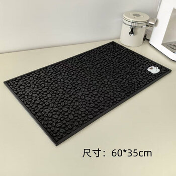He jiagong milk tea shop drain mat coffee bean coffee bar mat non-slip mat coffee utensil storage mat milk tea shop coffee coffee bean style 60*35 cm classic black drain mat