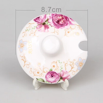 Tuojin jingdezhen ceramic seasoning jar single set with lid european style seasoning jar seasoning box iron frame green fancy with small 8.7 lid_rose pattern