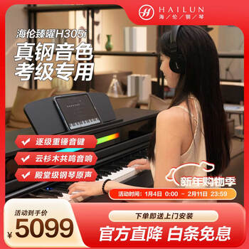 Hailun electric piano h305i elegant black graded heavy hammer 88 key acoustic piano sound professional grade home vertical