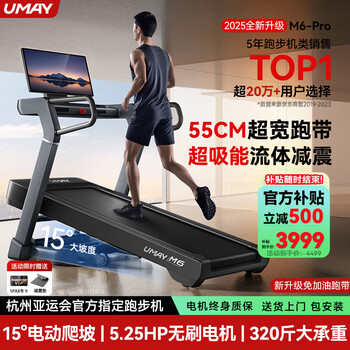 Youmei m6pro+ treadmill, family mountain climbing machine, folding quiet bass walking machine, high-end gym equipment m6promax-21.5-inch projection screen version-15 enhanced climbing