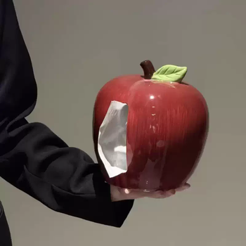 Yusen yipu gift apple tissue box carton ornament luxurious high-end light ceramic household creative decoration sense apple tissue box (ready stock)