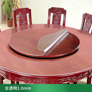 Jun yuexi round table mat waterproof, oil-proof and hot-proof tablecloth pvc plastic disposable tablecloth soft glass thickened crystal plate transparent fully transparent 1.0 80cm round