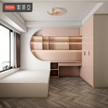 Sophia tatami bed, study bookcase, teen room desk, bookshelf, integrated bedroom wardrobe, storage bed, privileged deposit, girls’ room, yuan/square meter price (customized cabinet type)