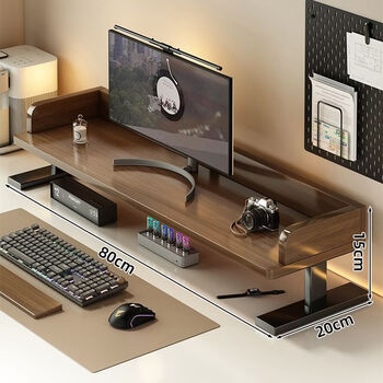 Fantasy desktop computer monitor elevated desk storage rack desktop storage rack walnut color bracket bracket multi-color 80x20 walnut color plate black legs single layer reinforced legs