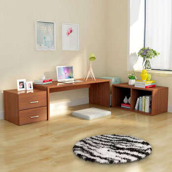 Yusenyi bay window table tatami table matching bedroom table lazy study table low square kang table can be customized teak color (complete set)