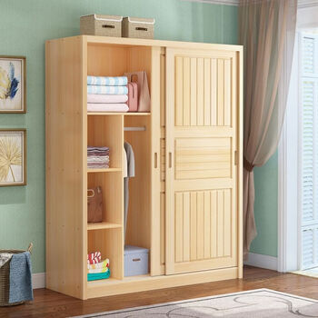 Fantasy sliding door wardrobe wardrobe 18 meters adult 140 wide 58 deep 200 high log unpainted assembled