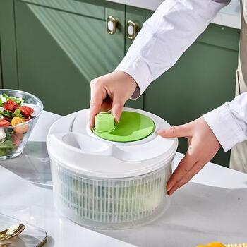 Fantasy vegetable salad drying bucket commercial dehydrator salad bucket manual vegetable drying machine dehydrating bucket hand crank dehydrator basic model (color box)