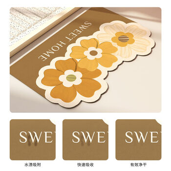 Fantasy absorbent mat bathroom floor mat toilet toilet door mat entry door mat carpet melk spring color square 60x90+60x90