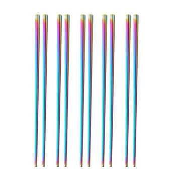 Fantasy chopsticks square hollow hotel restaurant chopsticks enhanced anti-slip color 5 pairs