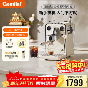 Gemilai new year's gift espresso machine for home small office semi-automatic g3006 ivory white