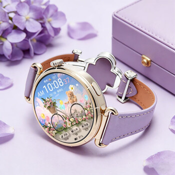 Huawei fashion goddess exclusive huawei gt6 smart watch flagship new bluetooth phone watch sports healthy heart rate mood detector women's birthday valentine's day gift couture four-leaf clover floating white + purple magnetic strap fashion new products