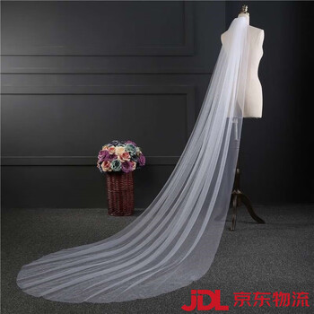 Antcity 202021 new 3-meter double-layer soft gauze long bridal main wedding veil with hair comb white milky white (1.5 meters wide