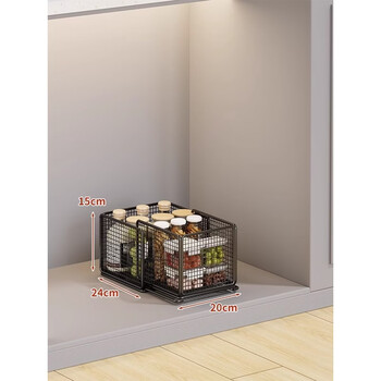 Sanqihu kitchen rack under the sink pull-out layered storage artifact countertop cabinet cabinet pot rack drawer pull basket black single layer medium size