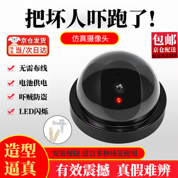 Suikun simulation camera monitoring fake camera anti-theft monitor model indoor fake probe anti-theft anti-theft without punching and pasting home with light black 1 simulation camera